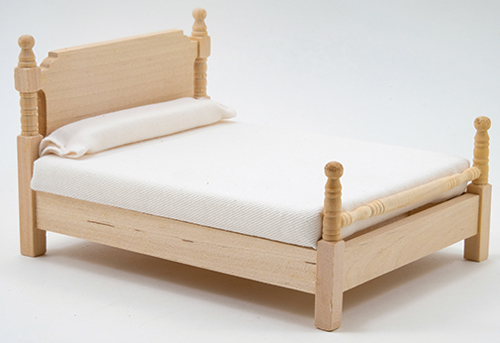 Dollhouse Bed, Unfinished, CLA08642 | Just Miniature Scale